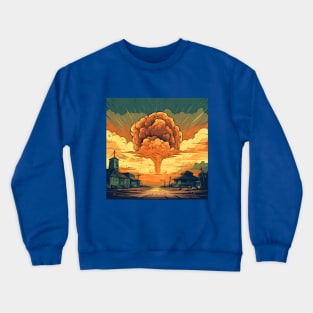 Illustration of apocalyptic scene. Nuclear explosion Crewneck Sweatshirt